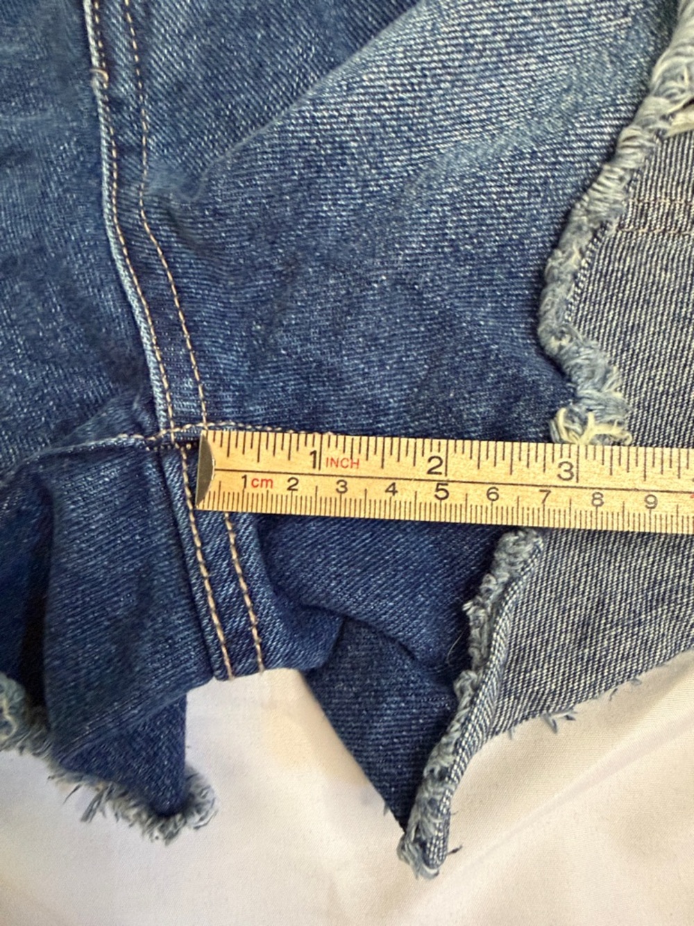 Time & Tru Dark Blue Distressed Denim Cutoff Shorts - Picture 5 of 6